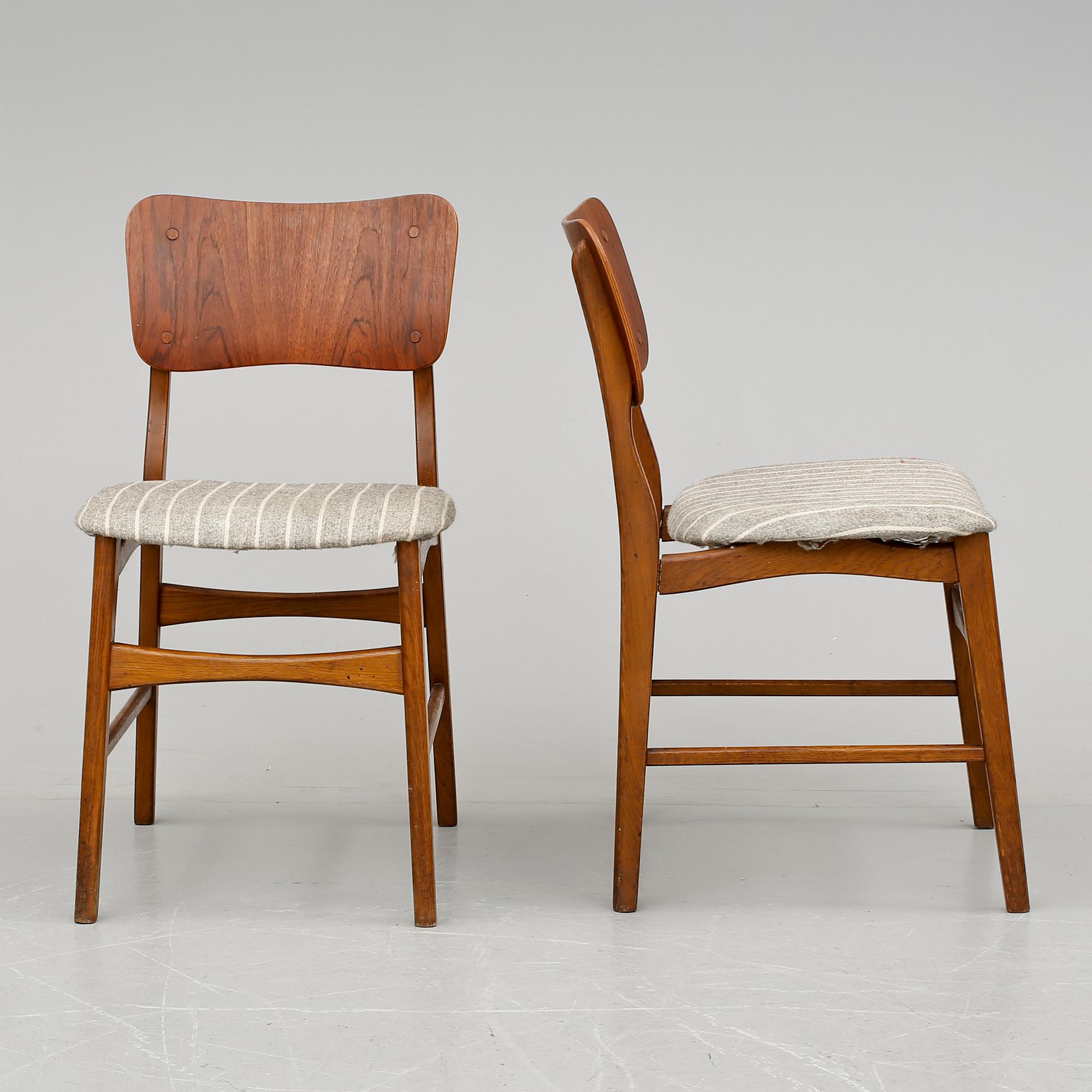 STOLAR, 4 stycken, Danmark, 1900-talets mitt.