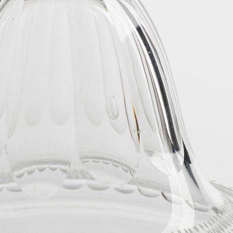 A pair of Gustavian style lidded glass vases, circa 1900.