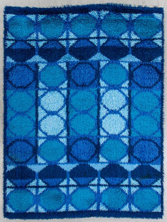 A 1950/60s long pile rug machine made ca 230 x 173 cm.