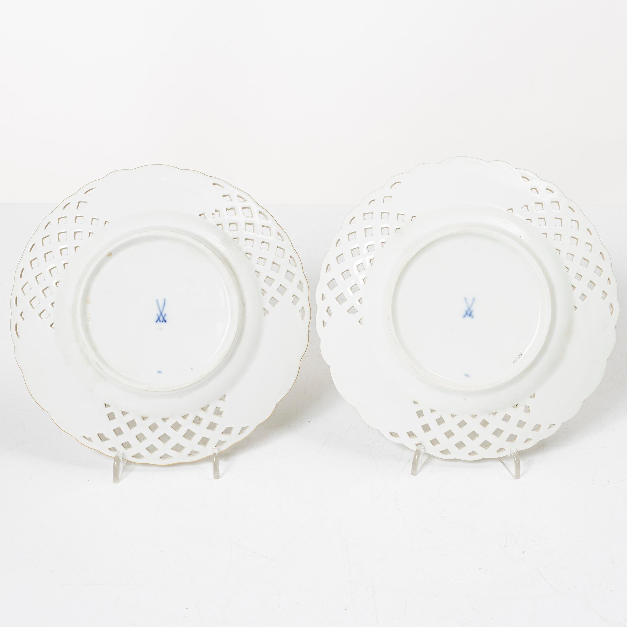 Meissen, servisdelar, 5 delar, tidigt 1900-tal.