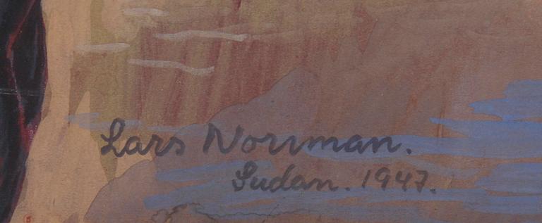 NORRMAN, LARS. Blandteknik på papp-pannå, sign. o dat. 1947.