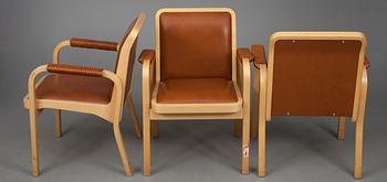 STOLAR, 3 st, modell E45, Alvar Aalto, Artek, 1970-tal.
