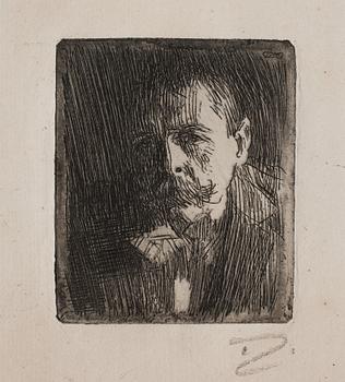 Anders Zorn, ANDERS ZORN, etching, c. 1897 (edition 9-10 copies), signed in pencil.