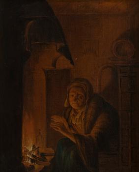 Pehr Hörberg, attributed to, Old woman by the stove.