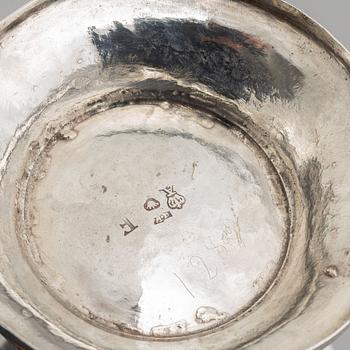 Two silver beakers and a silver creamer, 19th century, Finland.