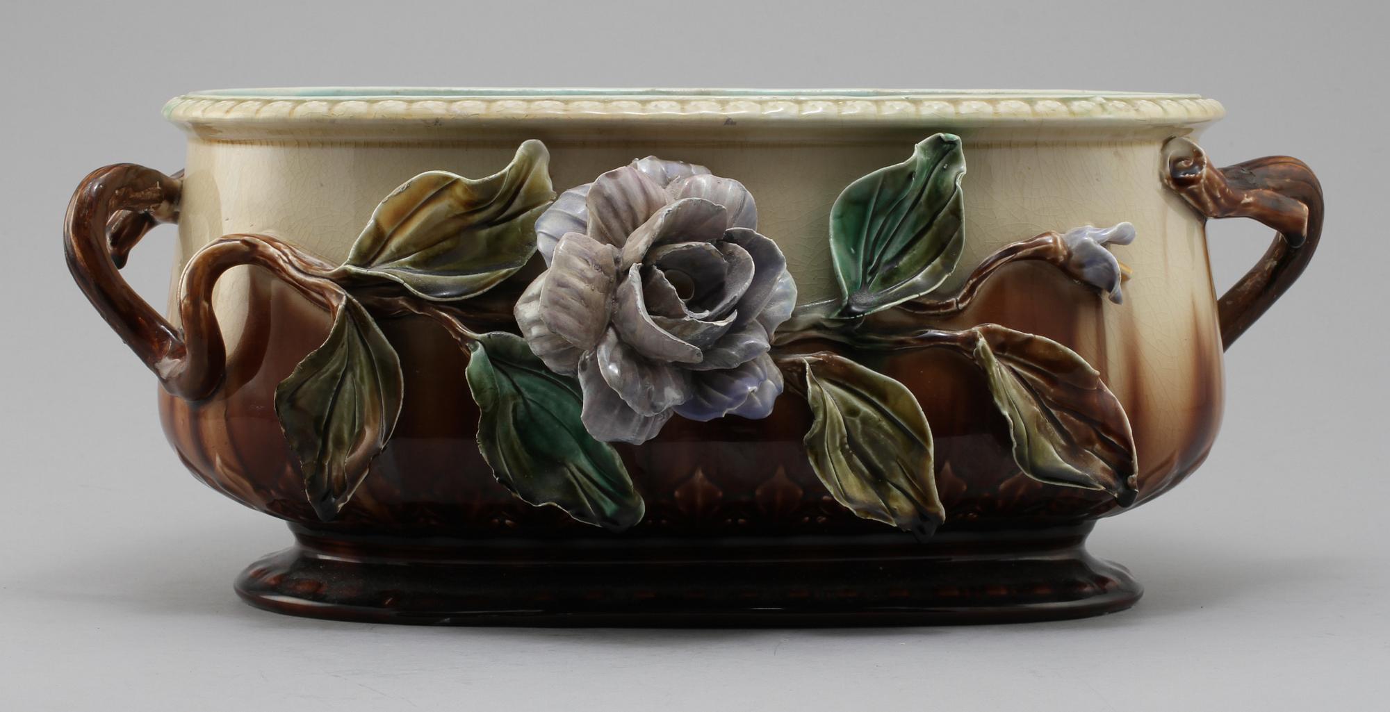 JARDINIÈRE, majolika, Rörstrand, ca 1880.