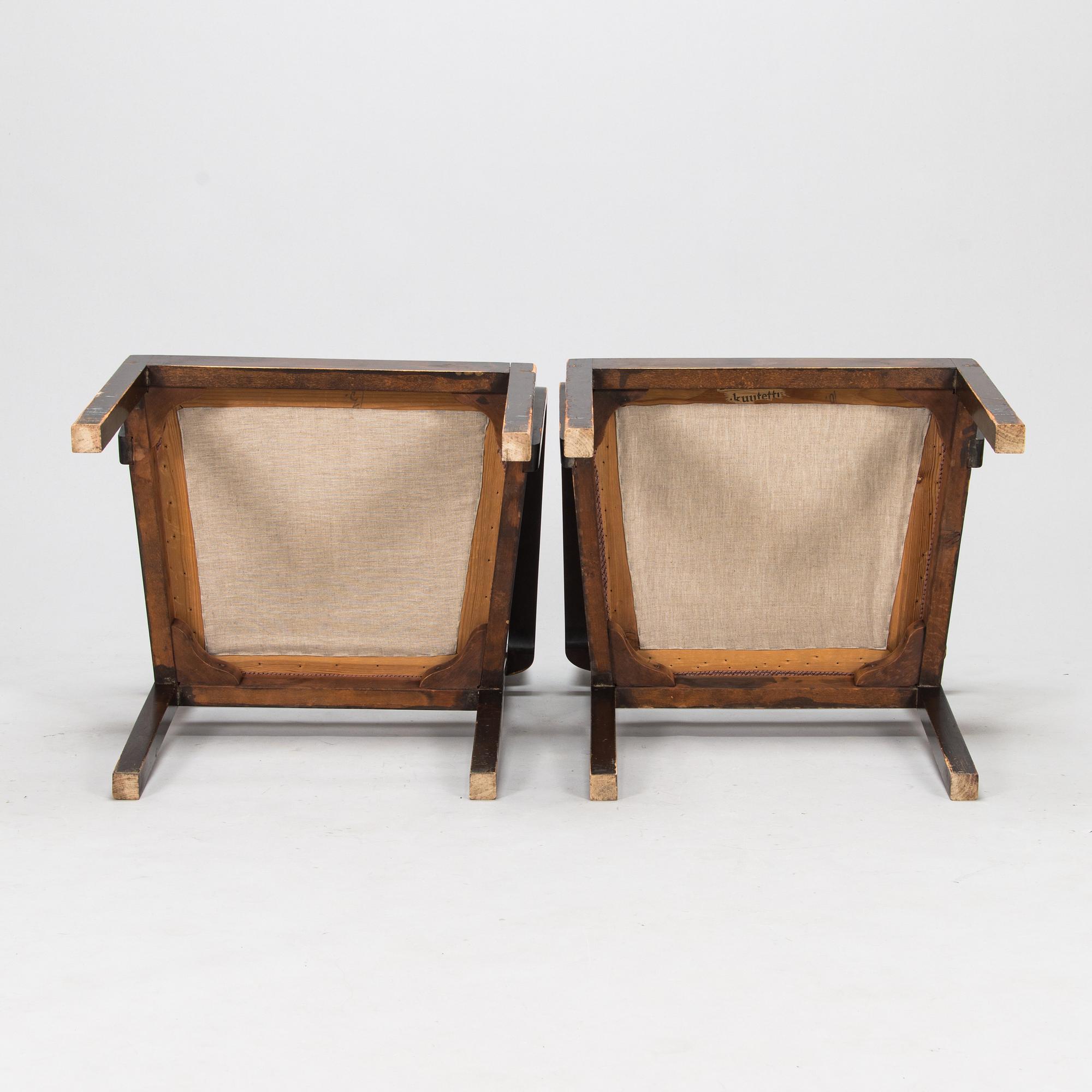 A set of six 1930's armchairs.