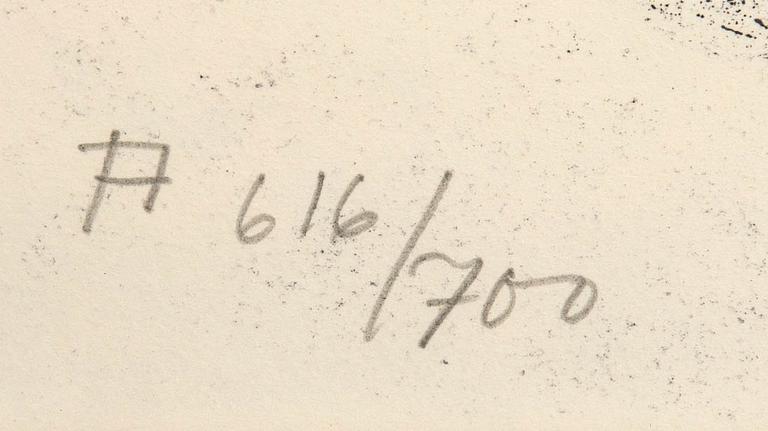 Torsten Andersson, litografi, "Det Blå Trädet".