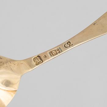 Swedish silver spoons, 7 pieces 18th century and one 19th century.