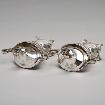 A pair of Swedish 18th century silver sugar-bowl, makers mark of Johan Fagerberg, Karlskrona 1789.