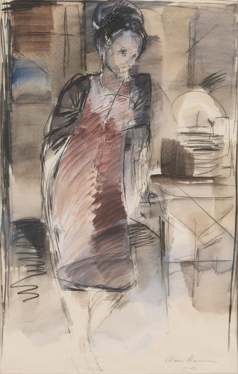 Mauri Heinonen, mixed media on paper, signed and dated -64.