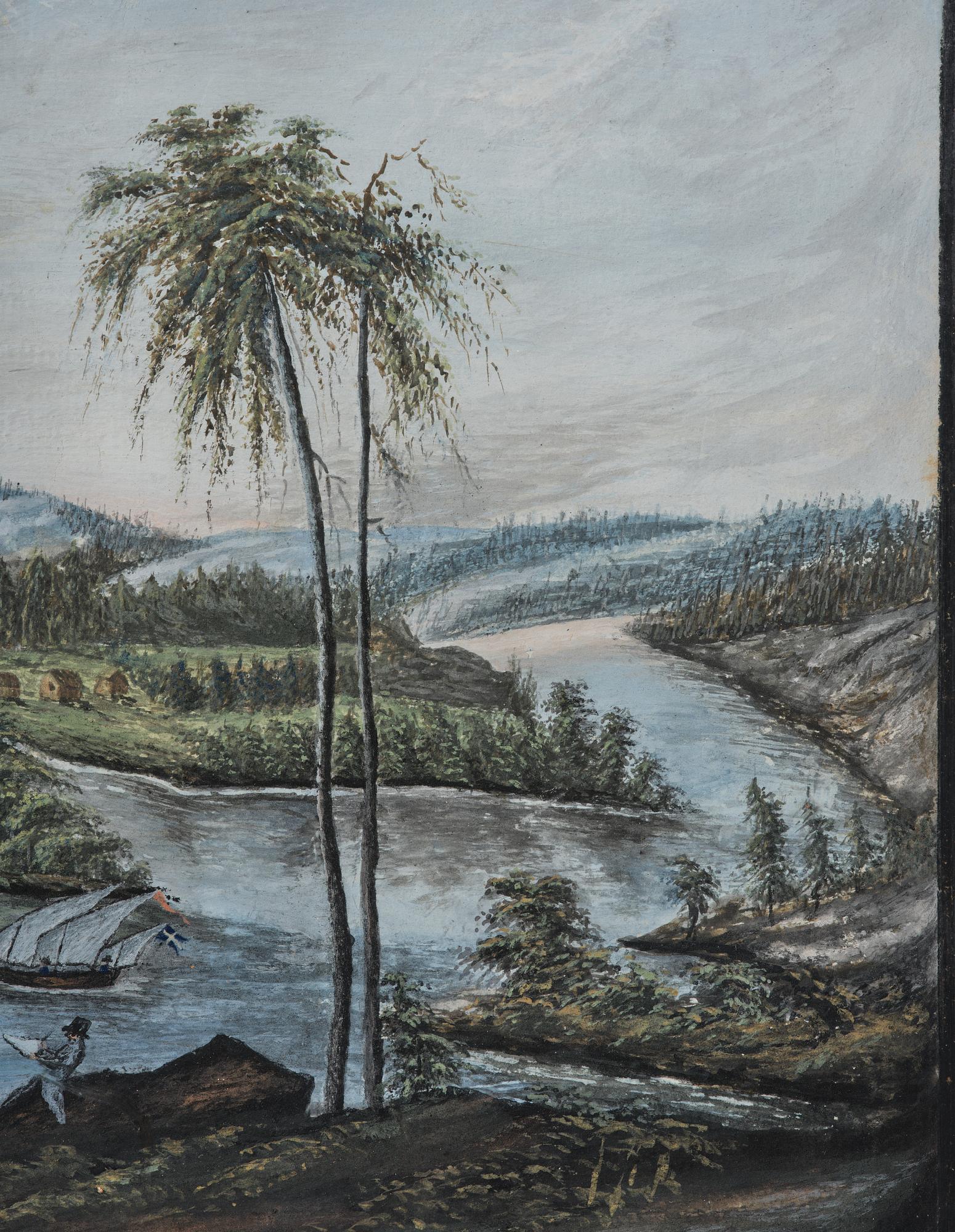 Swedish artist, "View of Näs located by the road between Gothenburg and Alingsås," dated 1808.