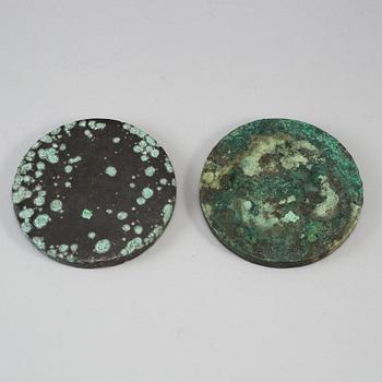 Two bronze mirrors with mythical animals, Tang dynasty (618–907).