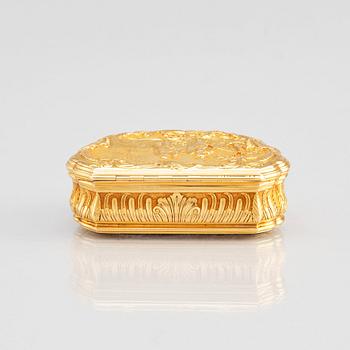 Frantz Bergs, dosa, guld, (verksam i Stockholm 1725-1777) 1700-talets mitt. Rokoko.