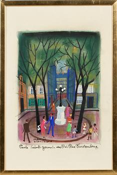Maurice Blanchard · MAURICE BLANCHARD, pastell och gouache, signerad.