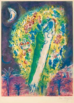388. Marc Chagall (Efter), "Couple dans les mimosas", ur "Nice et la Côte d'Azur".