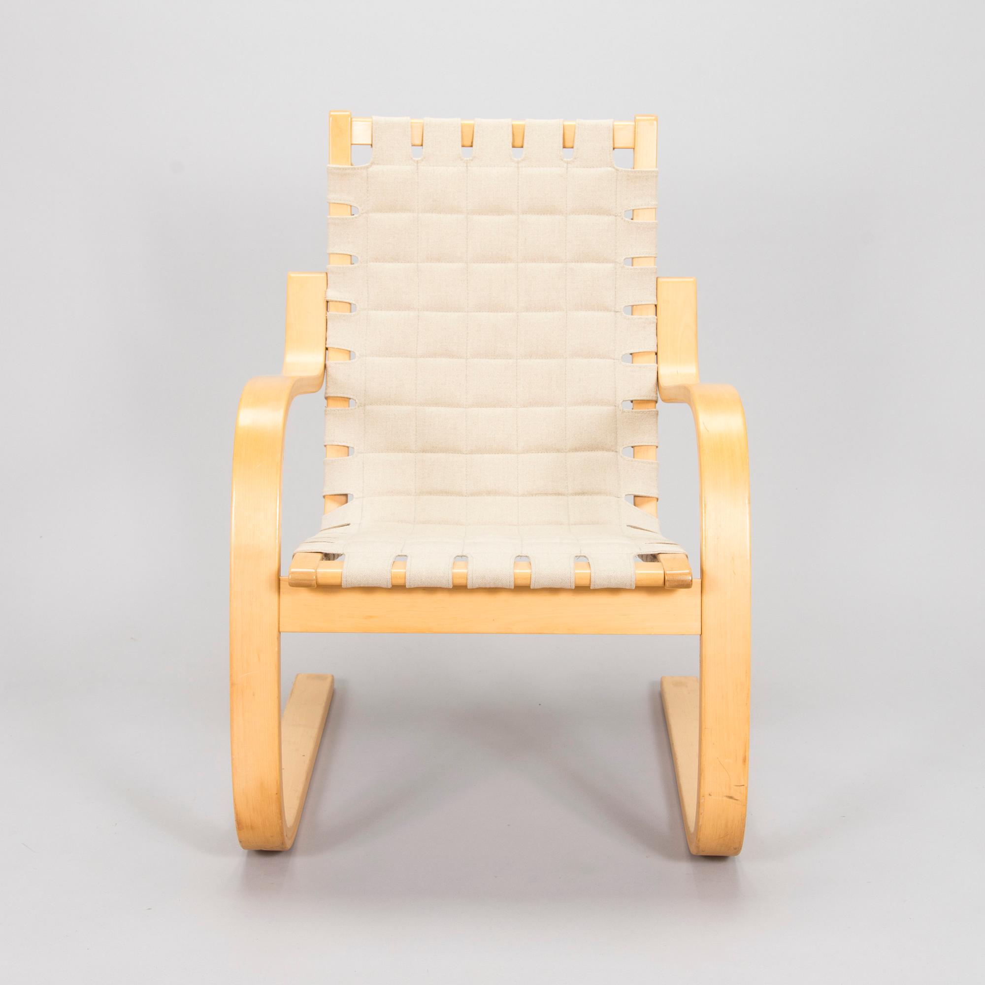 Alvar Aalto, nojatuoli, malli 406, Artek 1980-luku.