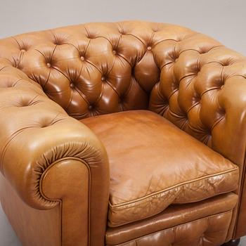 SOFFA och FÅTÖLJ, chesterfieldmodell, 1900-talets slut.