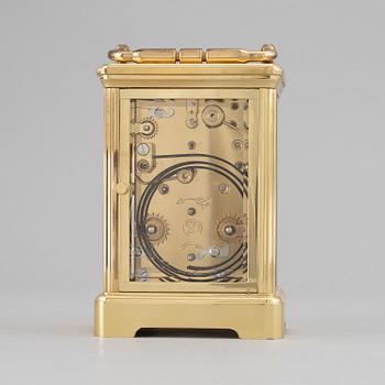 A brass table clock from Tiffany & Co.