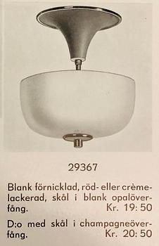 Erik Tidstrand, a model '29367' ceiling light, Nordiska Kompaniet, 1930's/40's.