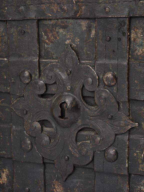 A Baroque German presumably Nuremberg iron 'Armada' chest, later part of the 17th century.