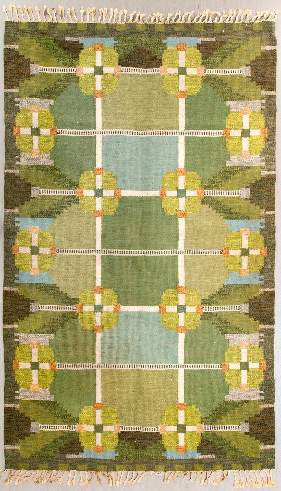 A Swedish flat weave carepet Ingegerd Silow 297x197 cm.