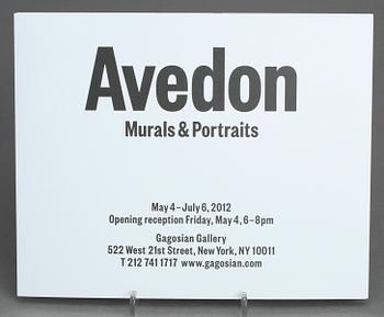 INVITATIONCARDS / INBJUDNINGSKORT, 3 st,  "Murals & Portraits", "Avedon Women, "Avedon" ,Gagosian Gallery, New York.