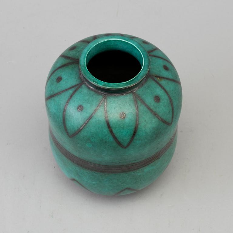 A stoneware vase by Wilhelm Kåge, 'Argenta', Gustavsberg.