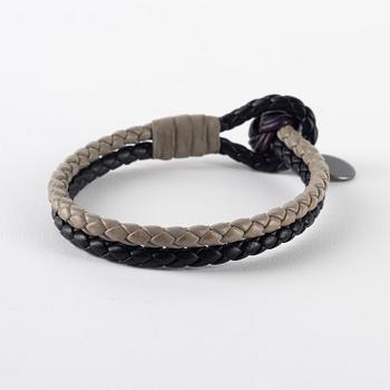 Bottega Veneta, a multi couloured leather bracelet.