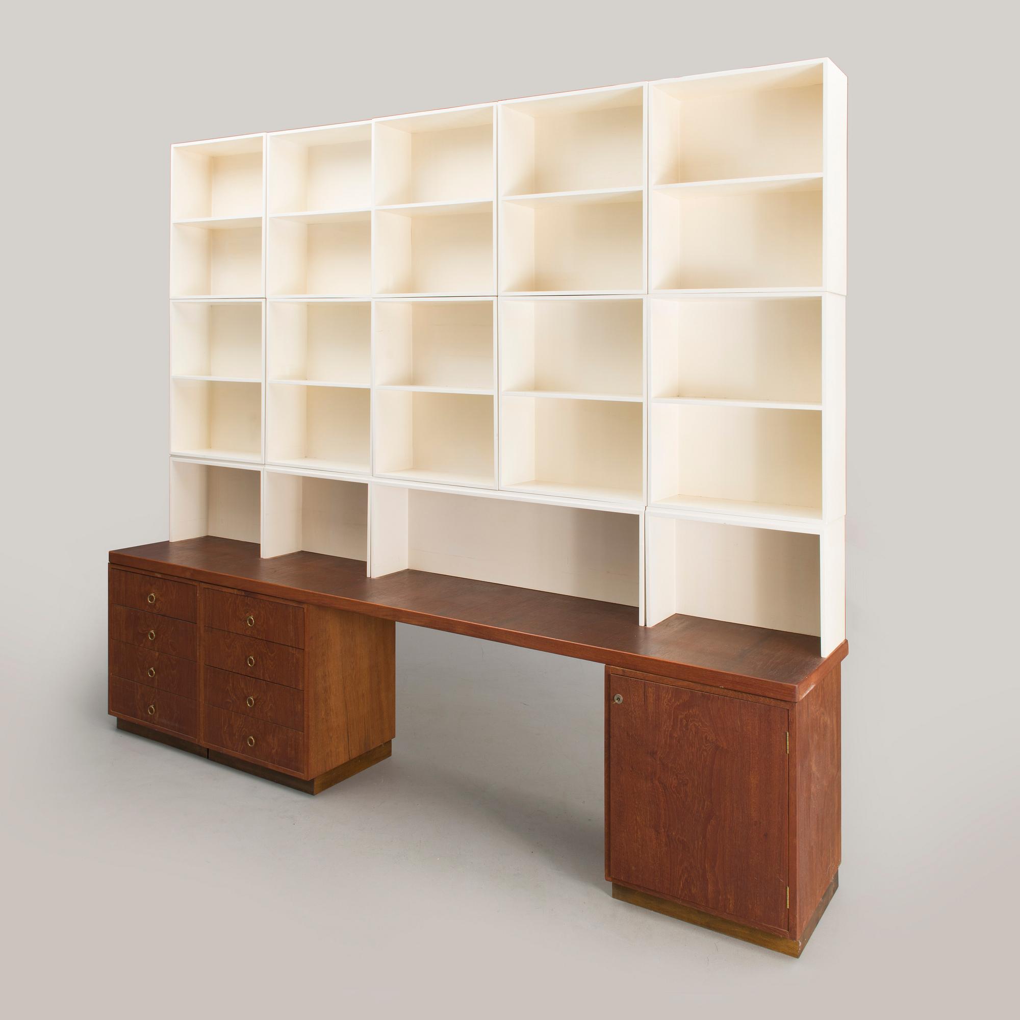 A 1960s book shelf for HMN Huonekalu Mikko Nupponen, Lahti, Finland.