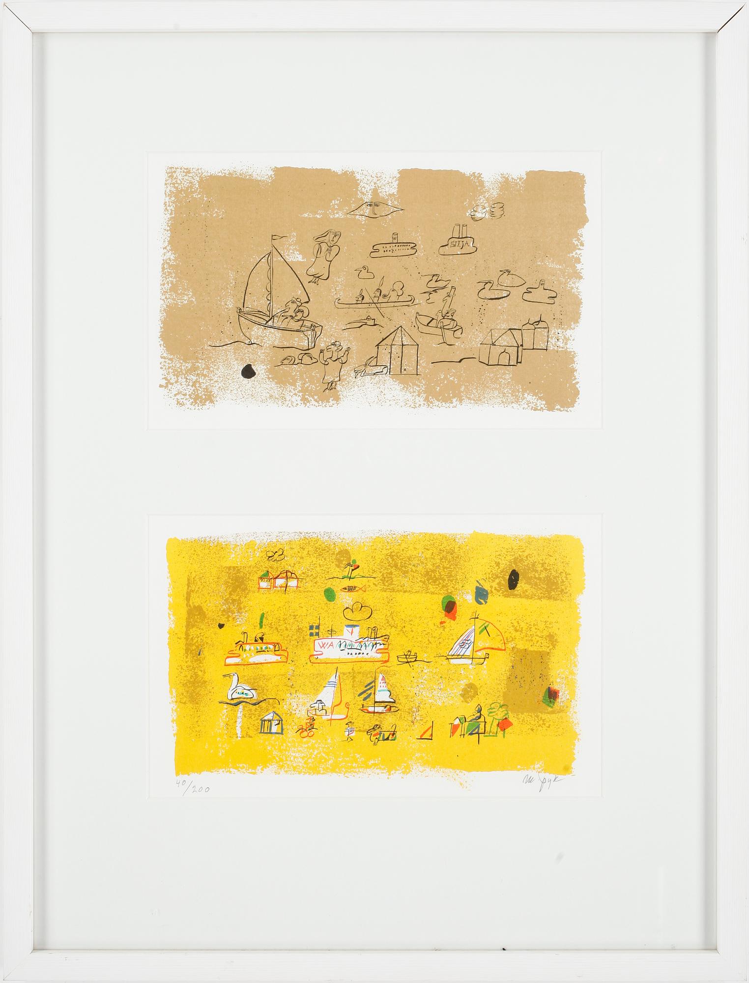 MADELEINE PYK, färglitografi, diptyk, signerad och numrerad 40/200.