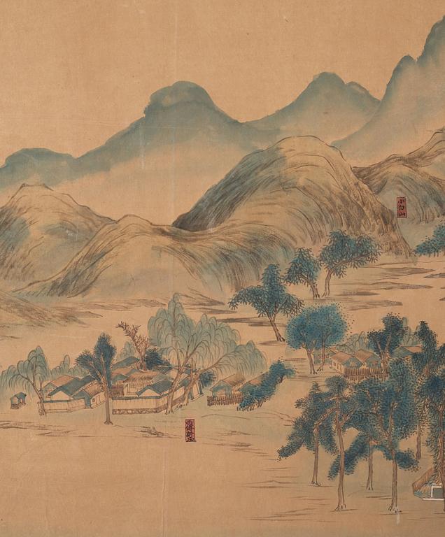 A long scroll painting by unknown Chinese artist, Qing dynasty/early 20th Century.