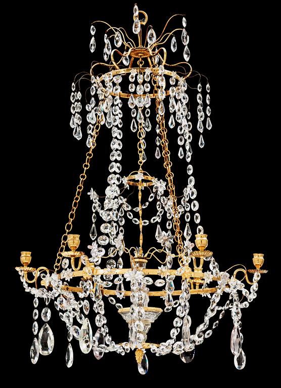 A Gustavian late 18th century six-light chandelier.