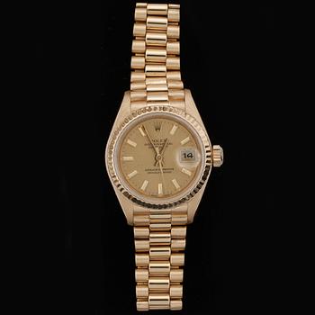 ARMBANDSUR, dam, Rolex, Oyster Perpetual, Datejust, ref 69178 automatisk, 18k guld. Ca 1978/79.