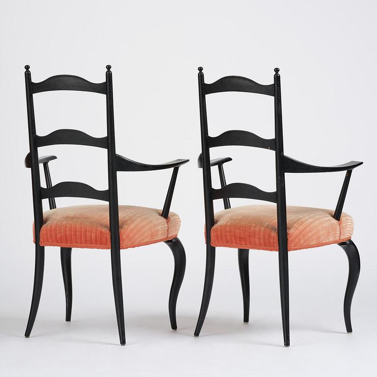 Uno Åhrén, a set of eight Swedish Grace dining chairs, 1920s.
