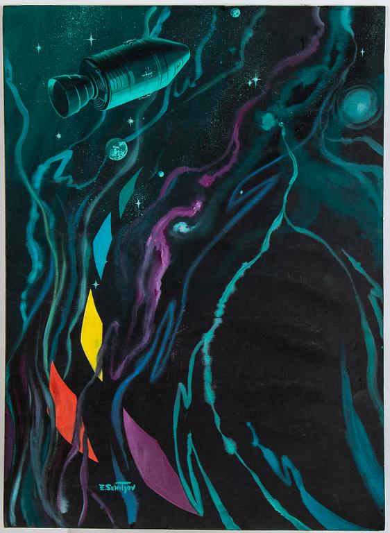 Eugen Semitjov, mixed media, signed.