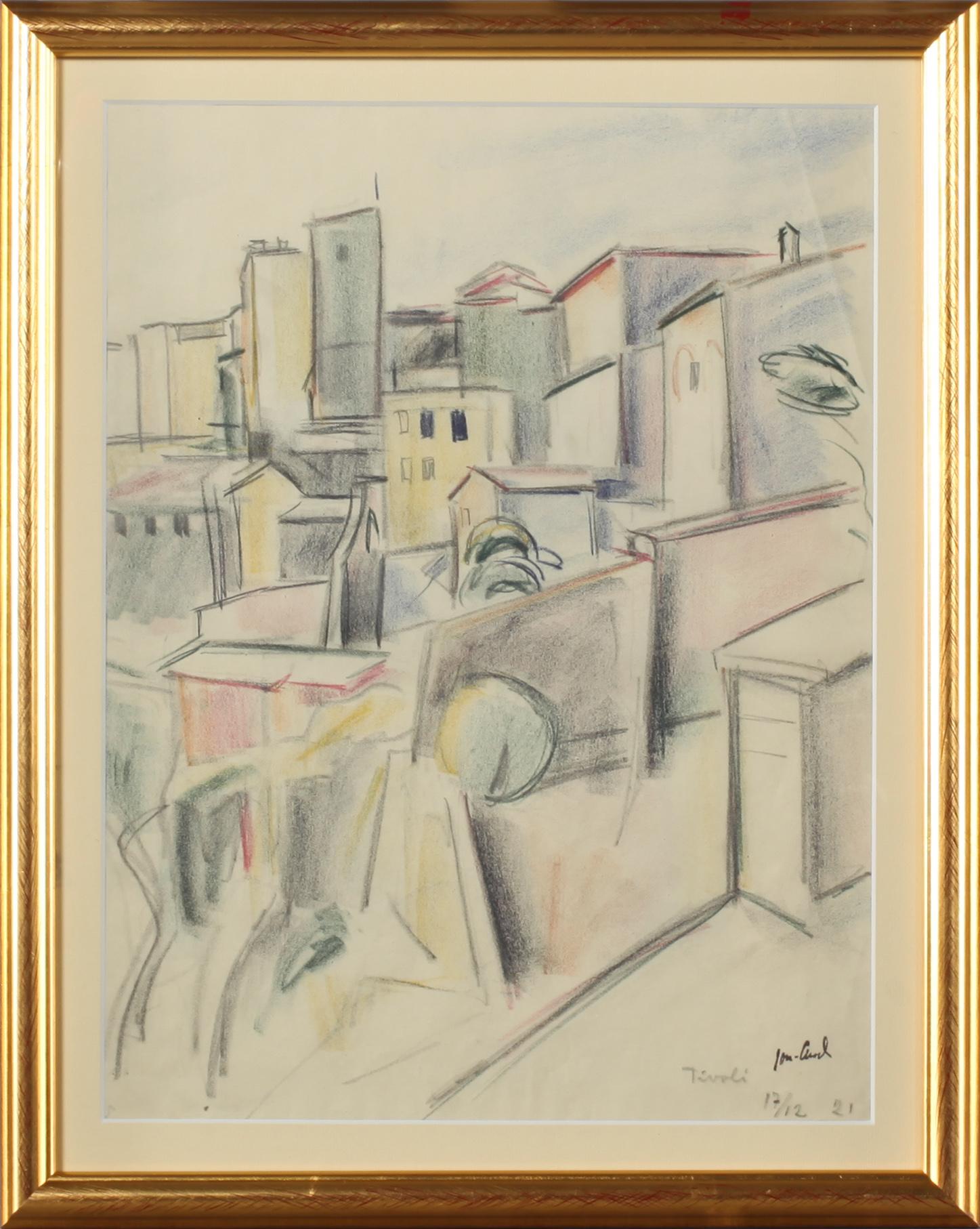 JOHN JON-AND, pastell, "Tivoli", signerad och daterad, 1921.