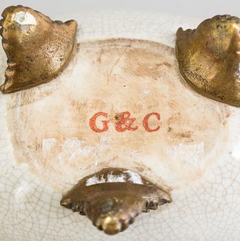 YTTERFODER, JARDINIERE, 5 ST. porslin, G&C, Danmark, 1900-talets andra hälft.