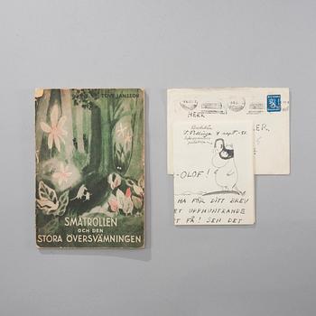 TOVE JANSSON, brev daterat 4 sept. -51, och bok "Småtrollen och den stora översvämningen", Helsingfors 1945.