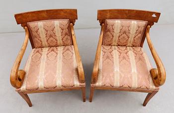 KARMSTOLAR, 1 par, Karl Johan, 1800-talets mitt.