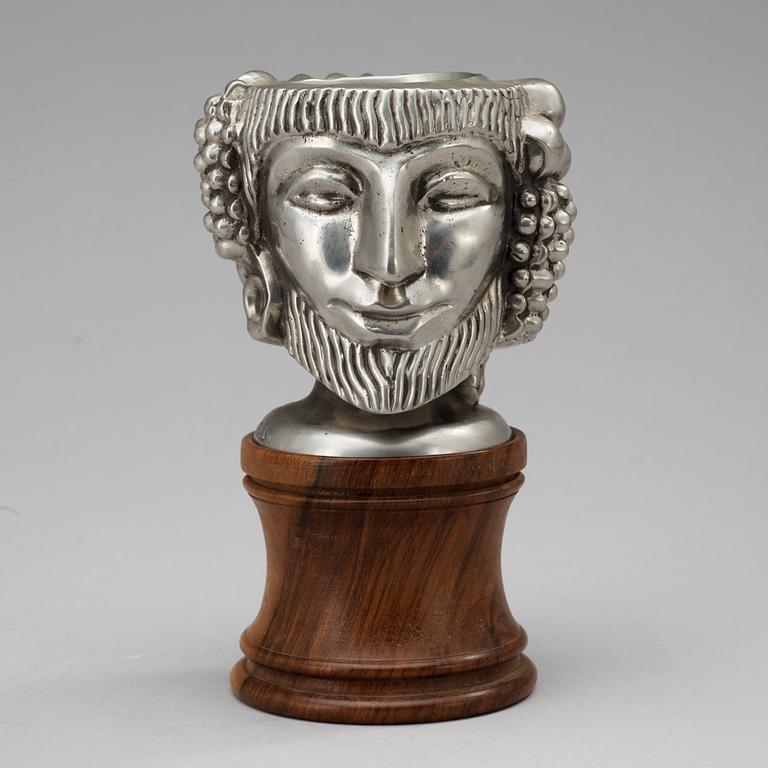 An Anna Petrus "Janus head" pewter vase by Svenskt Tenn 1956.