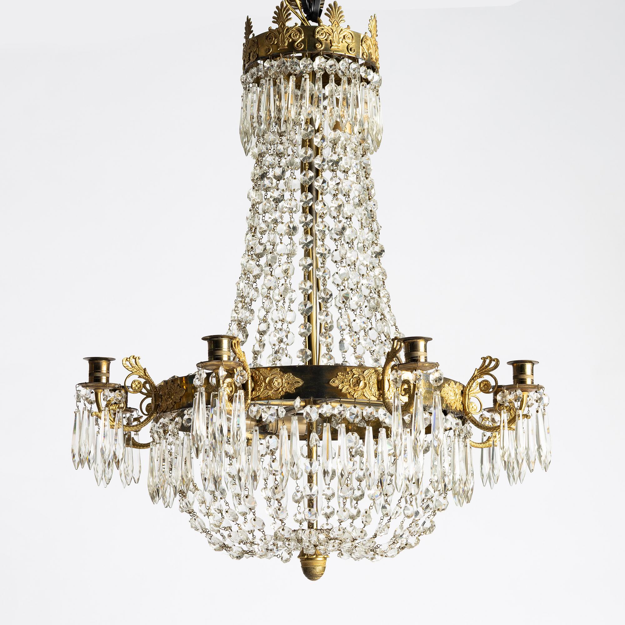 Chandelier, Empire style, circa 1900.