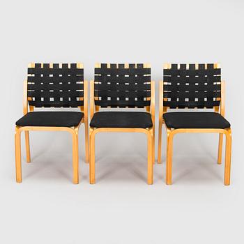 Alvar Aalto, stolar, 3 st, modell 612, Artek 1900-talets mitt.