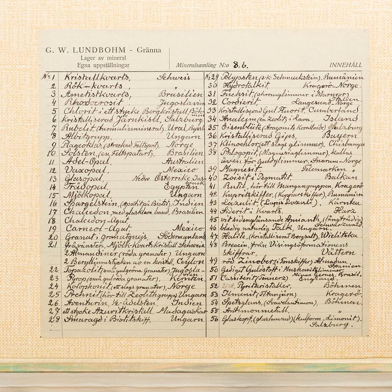 A circa 1900 collection of 112 mineral samples.