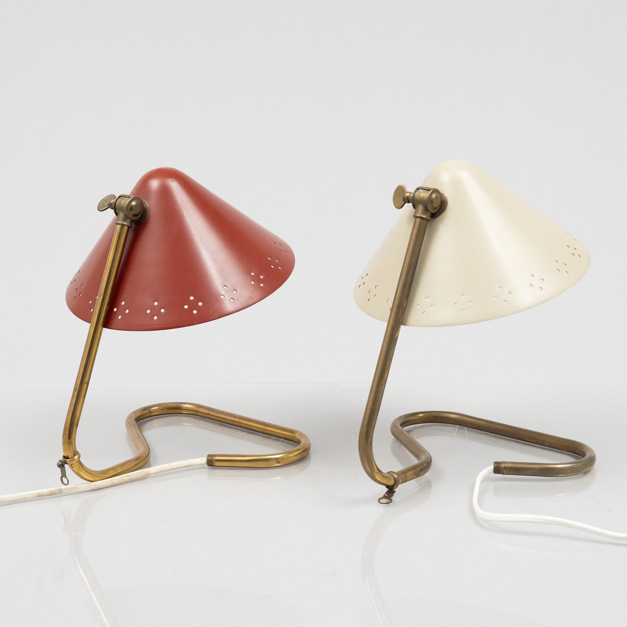 Erik Wärnå, a pair of table lamps, Sweden, 1950's.