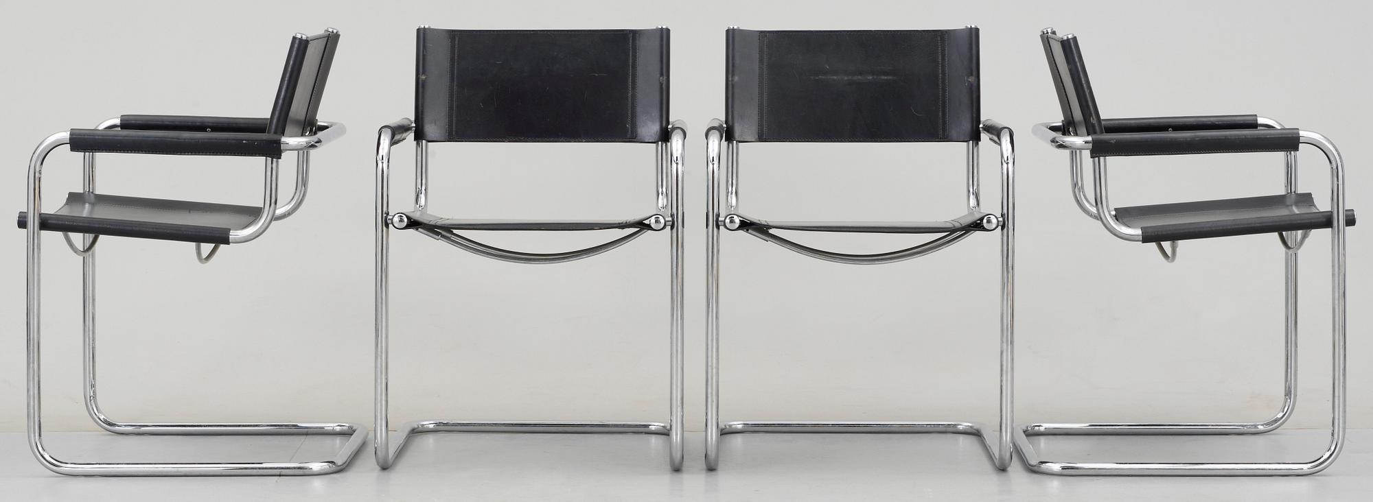 KARMSTOLAR, 4 st, Bauhaus-typ, Fasem, 1900-talets andra hälft.