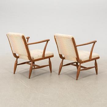 Josef Frank, a pair of armchairs model no. 3638 for the firm Svenskt Tenn, 1940s.