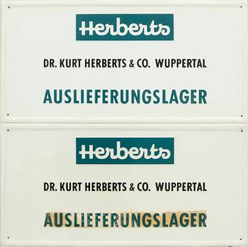 Advertising Signs, a Pair "Herberts".