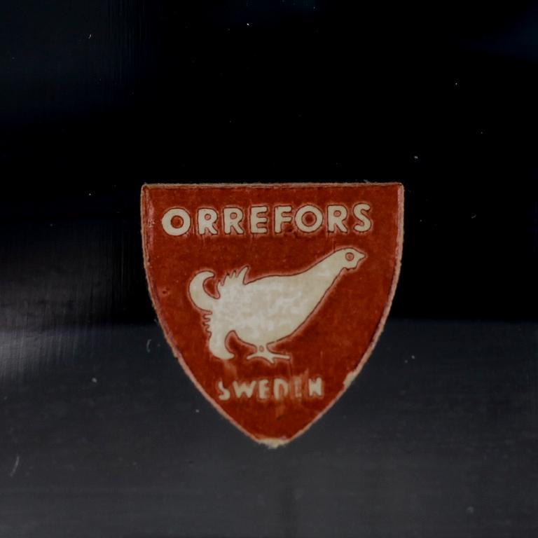 BORDSLAMPA, glas, Carl Fagerlund, Orrefors, numr RD 1884, 1950-tal.