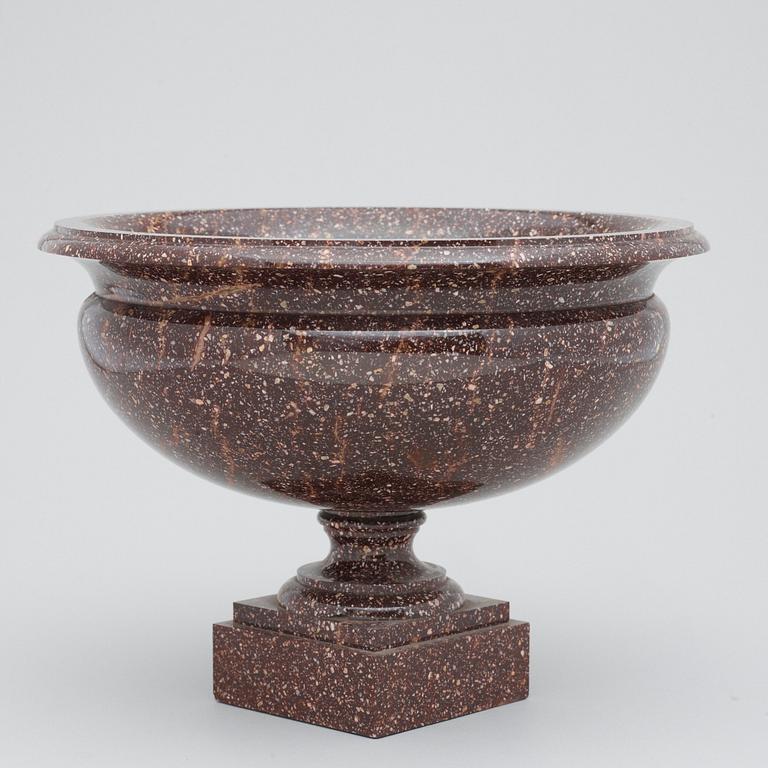 A Swedish Empire 19th Century porphyry bowl.